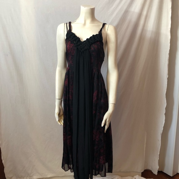 Chelsea & Theodore rose silk macrame braided dress - Picture 3 of 8